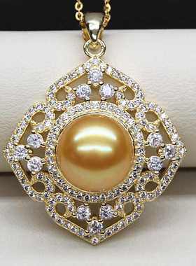 精品镀925银珍珠配件镀黄金色diy