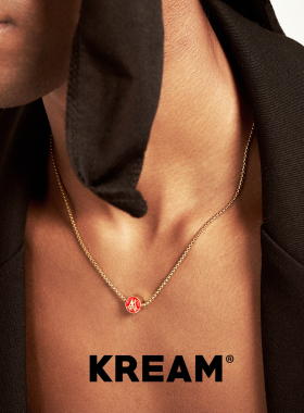 KREAM 红滴油字母小圆牌项链男女同款锁骨链欧美 necklace