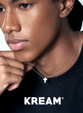 KREAM 925银蓝欧泊元素十字项链男欧美潮流绿小众锁骨链情侣