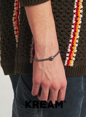 KREAM 磁扣骷髅盒子手链男士 复古做旧