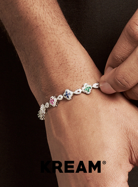 KREAM 彩色锆石手链男嘻哈女欧美潮流小众高级感