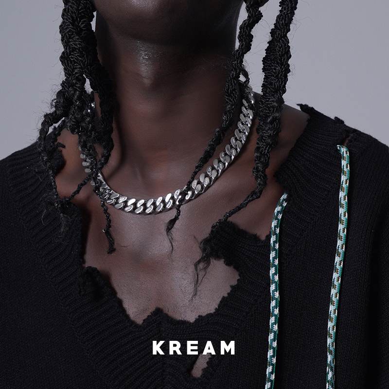 KREAM 原创 双面拉丝古巴项链男嘻哈女短同款 cuban link 锁骨链 - 图1