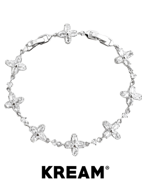 KREAM 绿黄白彩钻十字手链男嘻哈女欧美潮流情侣手饰礼物