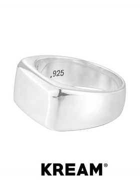 KREAM S925纯银光面长方形戒指男女同款极简轻奢小众设计情侣指环