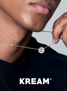 KREAM 925银 字母圆形吊坠男欧美项链女锁骨链欧美潮流