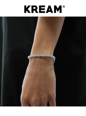 KREAM纯银满钻嘻哈网球链手链