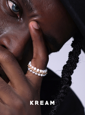 包金绕圈天然嘻哈风情侣珍珠戒指