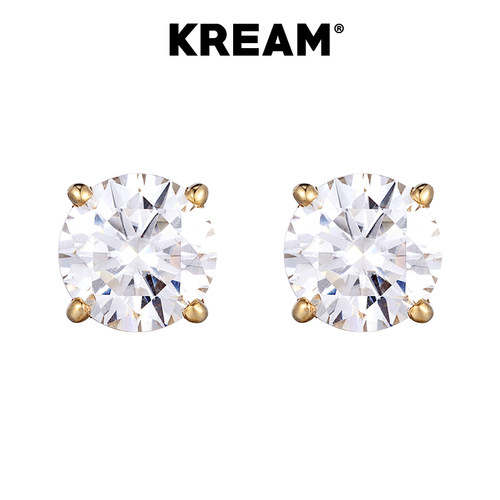 KREAM 10K真金gold claw Zircon Earrings 纯金钻石耳钉男女 锆石 - 图3