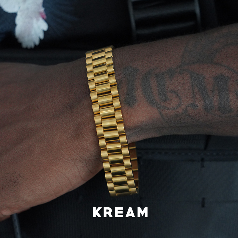 KREAM three rows Polishing bracelet 手链 男 hip hop - 图0