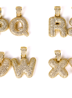 KREAM金色卡通气泡字母项链