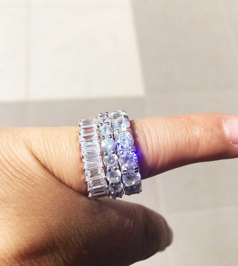 纯银镀白金闪钻锆石戒指男女情侣戒指 S925 ring out ice 纯银镀白金闪钻锆石戒指男女情侣戒指 S925 ring out ice