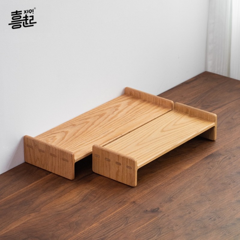 喜起黑胡桃实木电脑显示器增高架办公桌面收纳置物架底座抬高支架,淘宝优惠券,粉丝福利购,淘宝优惠卷