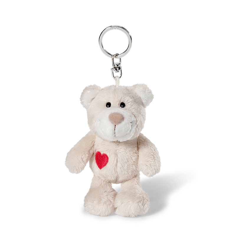 德国NICI白色小熊钥匙扣毛绒钥匙可爱包挂件玩具包包挂饰玩偶玩具 - 图0