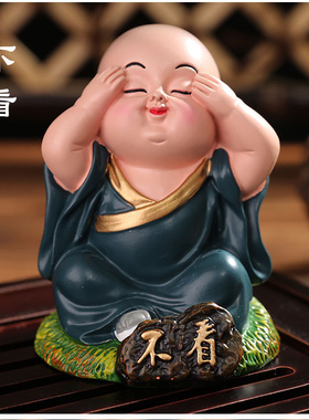 五福小沙弥福禄寿喜财摆件车载