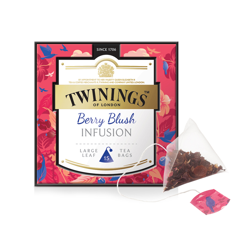 TWININGS海外旗舰店TWININGS川宁洛神花茶胭脂莓果花草茶 进口花果茶袋泡茶茶包15袋2
