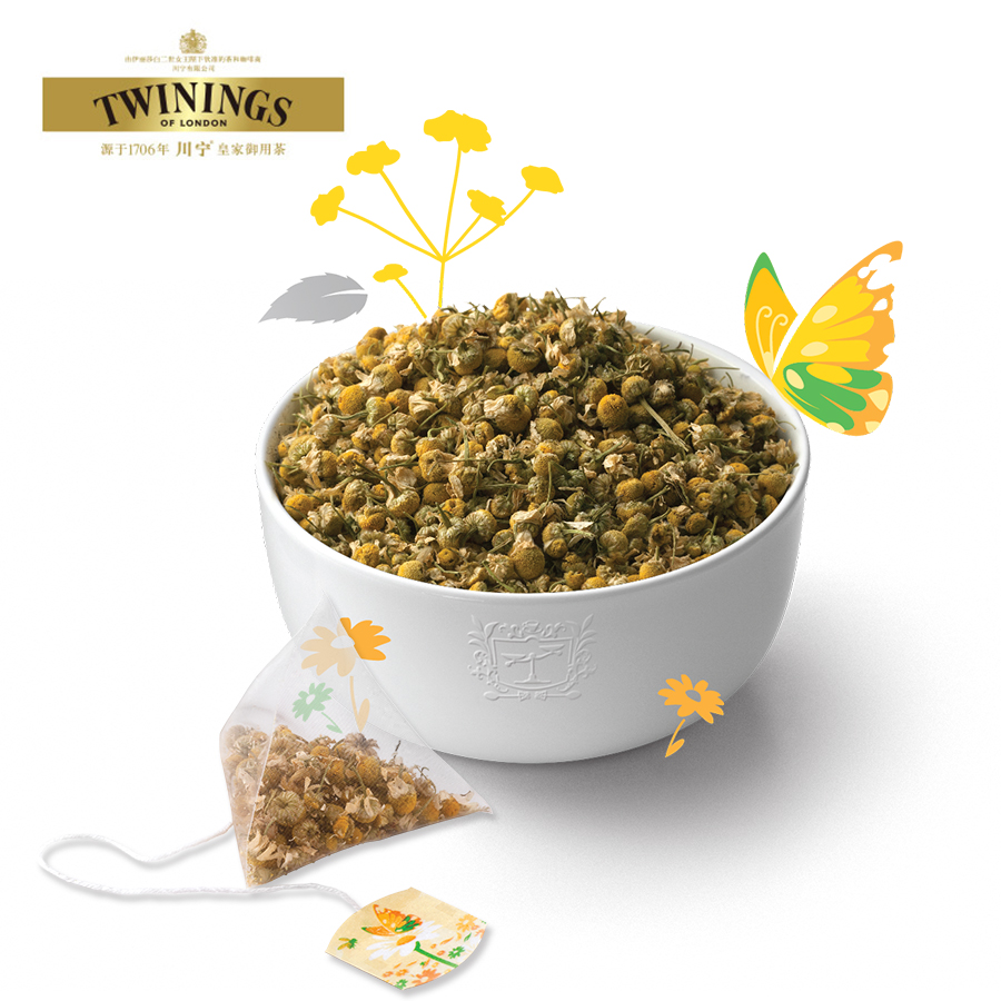 TWININGS川宁芳甸洋甘菊花茶 三角袋泡茶 花草茶15袋