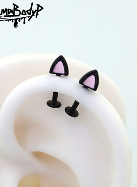 Shinma爱宠日记猫猫恶魔耳钉