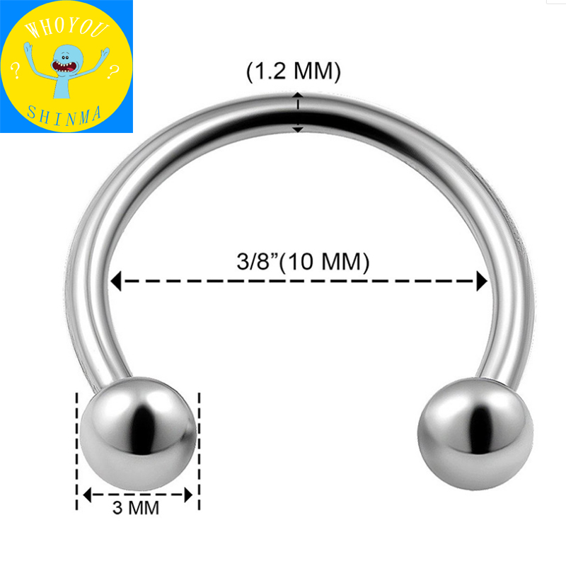 shinma钛钢马蹄环鼻翼环唇环鼻环鼻中隔耳骨环真空电镀防掉色-图3