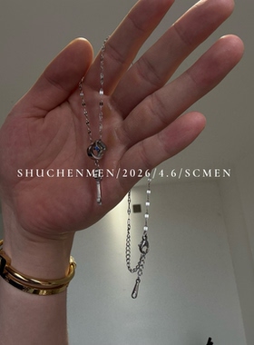 SCMEN小众复古钥匙18K金锁骨链