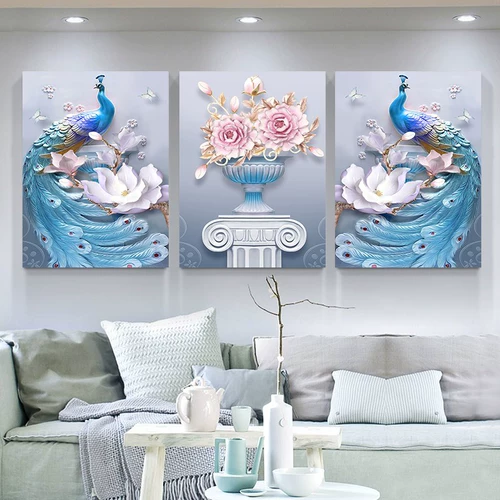 Mona Lisa Cross 2023 Новая гостиная простая и современная доставка Peacock Pictures Три -Union Simple Emelcodery