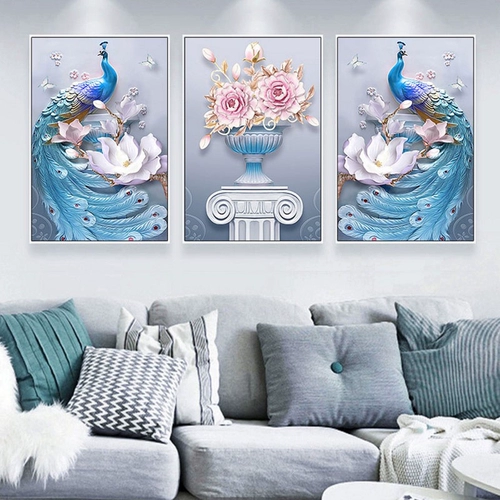 Mona Lisa Cross 2023 Новая гостиная простая и современная доставка Peacock Pictures Три -Union Simple Emelcodery