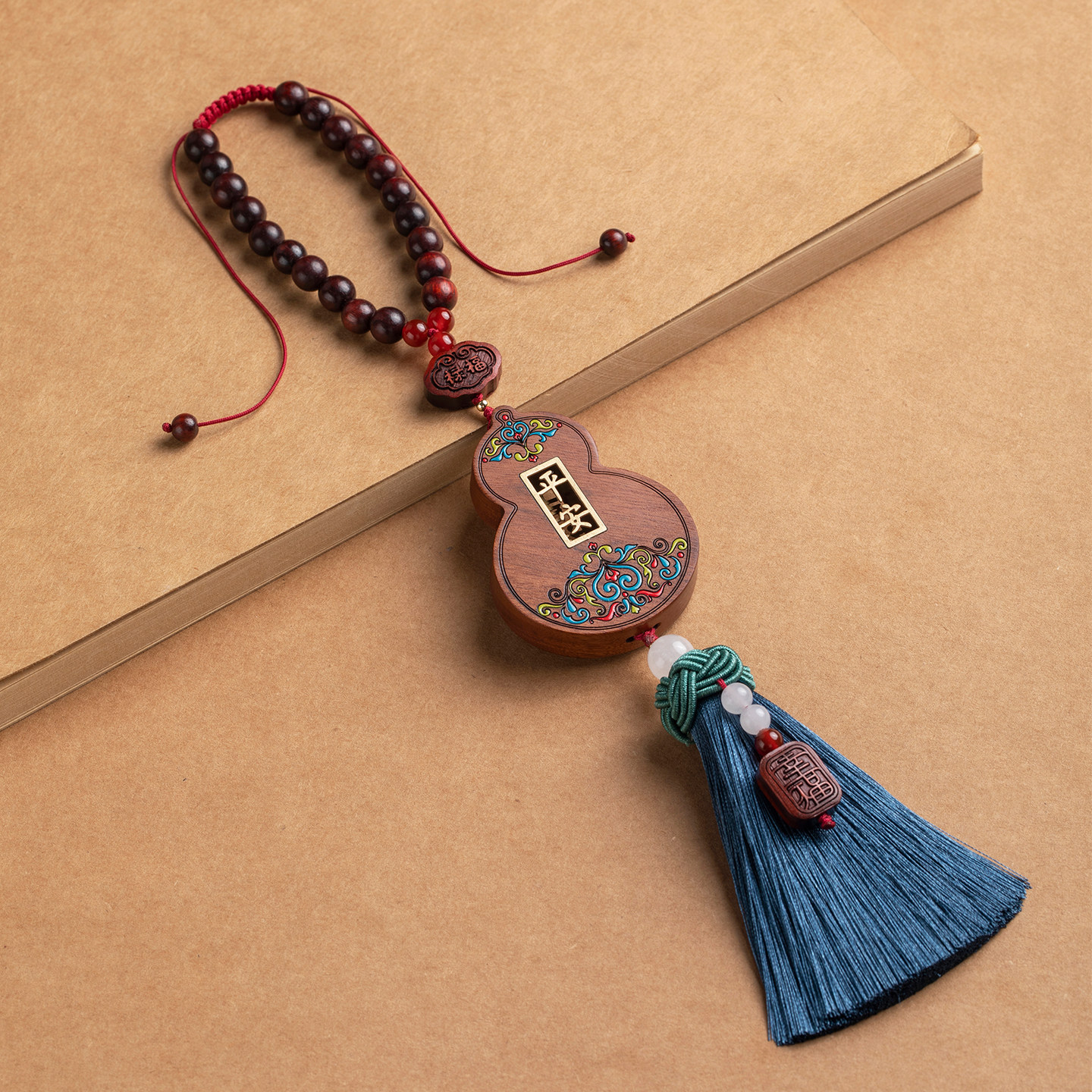 汽车挂件车载后视镜平安吉祥无事牌葫芦挂饰车内檀木吊坠高级饰品,淘宝优惠券,粉丝福利购,淘宝优惠卷