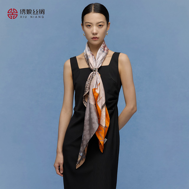 Xiu Niang Silk Scarf ຂອງແມ່ຍິງ 100% Mulberry Silk Scarf