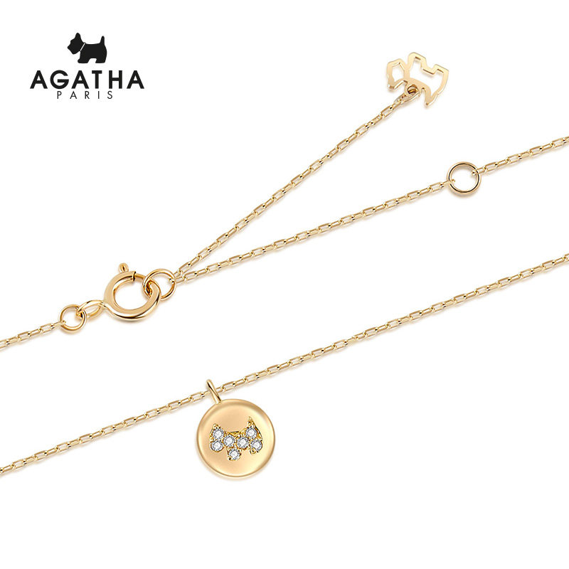 agatha /瑷嘉莎新款14k情侣锁骨链 agatha项链