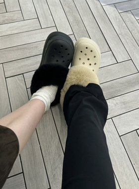 洞洞鞋冬季加绒可拆卸内胆鞋套