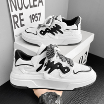 Small White Mens Shoes 2023 New Winter Nets Red Poppers Casual Flat Shoes Teenagers 100 hitch Heightening Sports Tide Shoes