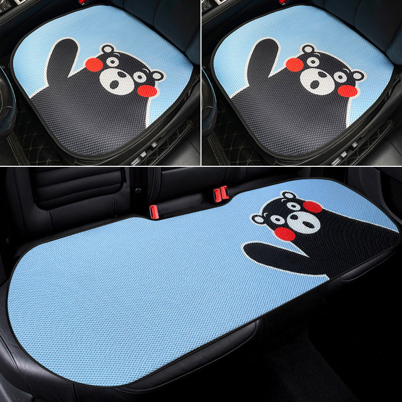 新款汽车坐垫免绑四季通用冰丝凉垫夏季座垫卡通单片透气凉爽垫子