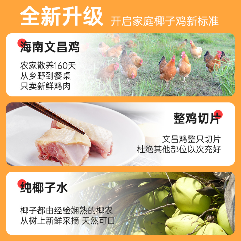 椰子鸡 全套餐海南文昌椰子鸡母鸡汤火锅食材农家散养走地土鸡肉 - 图1