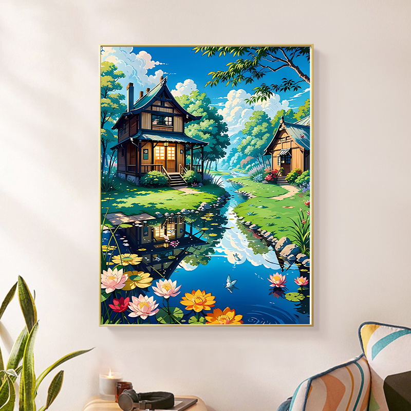 钻石画2025新款贴画客厅风景田园卡通宫崎骏自己手工点砖石十字绣 - 图0