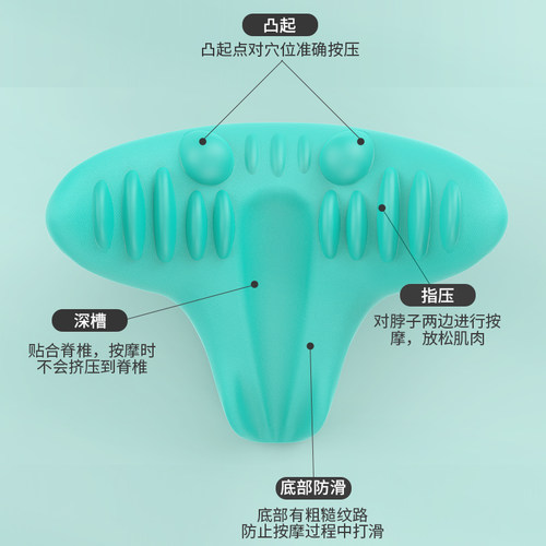 颈椎枕牵引家用专用按摩曲度指压U型枕重力护颈富贵包护颈椎枕头-图1