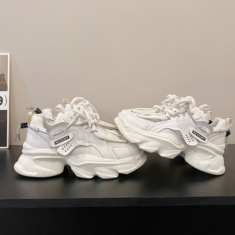 真皮隐形内增高10CM老爹鞋男女款ins显瘦厚底皮面休闲鞋大码41-43,淘宝优惠券,粉丝福利购,淘宝优惠卷