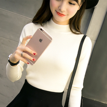Half-height collar undershirt lady sweater autumn winter 2022 new early spring clothing spring foreign knitted blouses