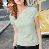 Xtep, летняя тонкая дышащая шелковая быстросохнущая футболка с коротким рукавом, для бега