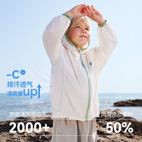 贝肽斯儿童防晒衣外套夏季宝宝轻薄防晒服亲子男童婴幼儿皮肤衣女 - 图3