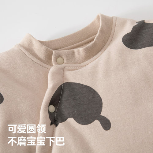 贝肽斯婴儿夹棉连体衣冬加厚保暖新生婴幼儿宝宝衣服外出冬装棉服 - 图2