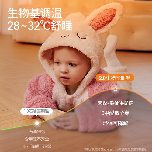 贝肽斯婴儿衣服秋冬夹棉连体衣冬季家居服加厚宝宝外出棉服爬服 - 图0