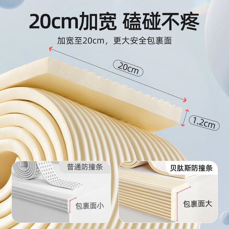 贝肽斯宝宝防撞条墙贴防撞软包加厚加宽防碰撞保护条儿童环保无毒