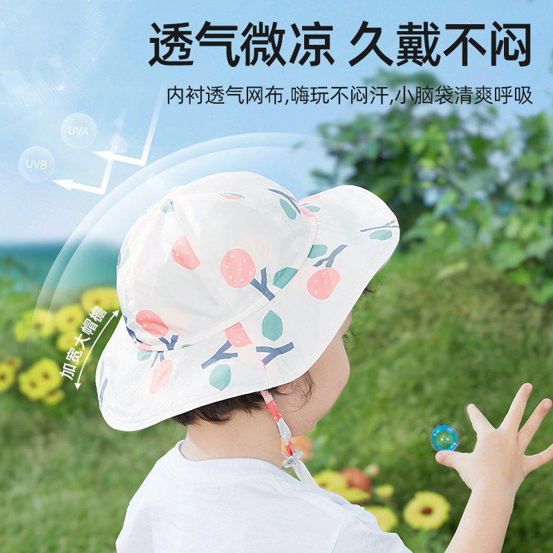 贝肽斯婴儿帽子夏款新生儿童宝宝遮阳帽防晒帽夏季女孩男孩太阳帽