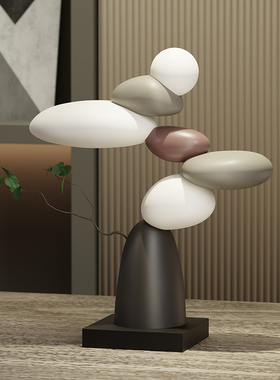 石来运转桌面摆件高级感书房办公室客厅电视柜酒柜装饰品乔迁礼物