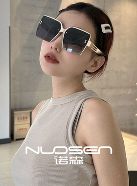 复古大框方形墨镜女开车圆脸显瘦