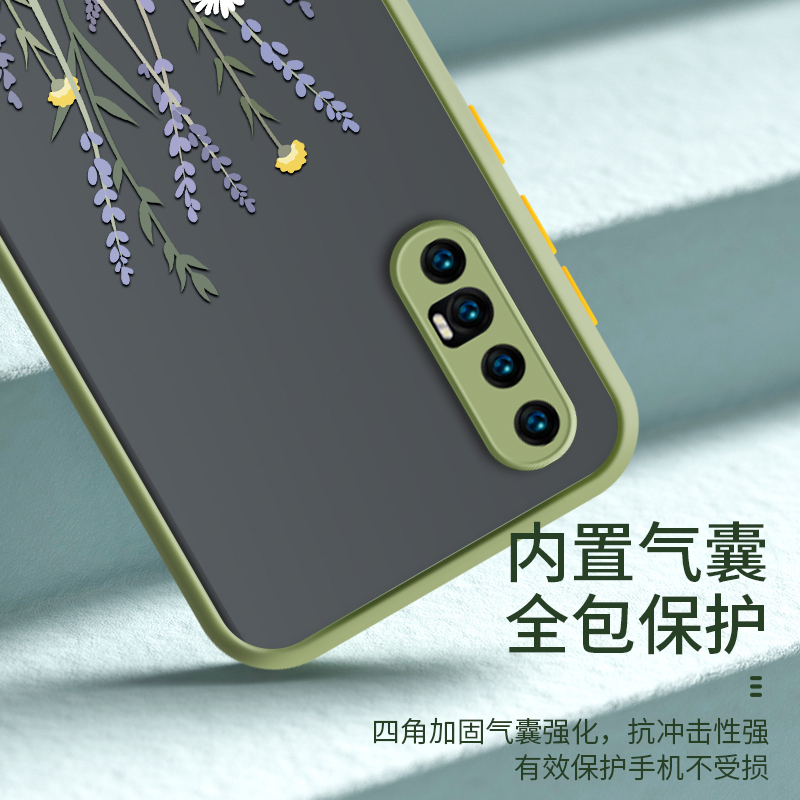 opporeno3手机壳女款oppo防摔全包镜头reno3pro保护套por日韩ins冷淡风碎花创意个性薰衣草新软硅胶透明磨砂 - 图2