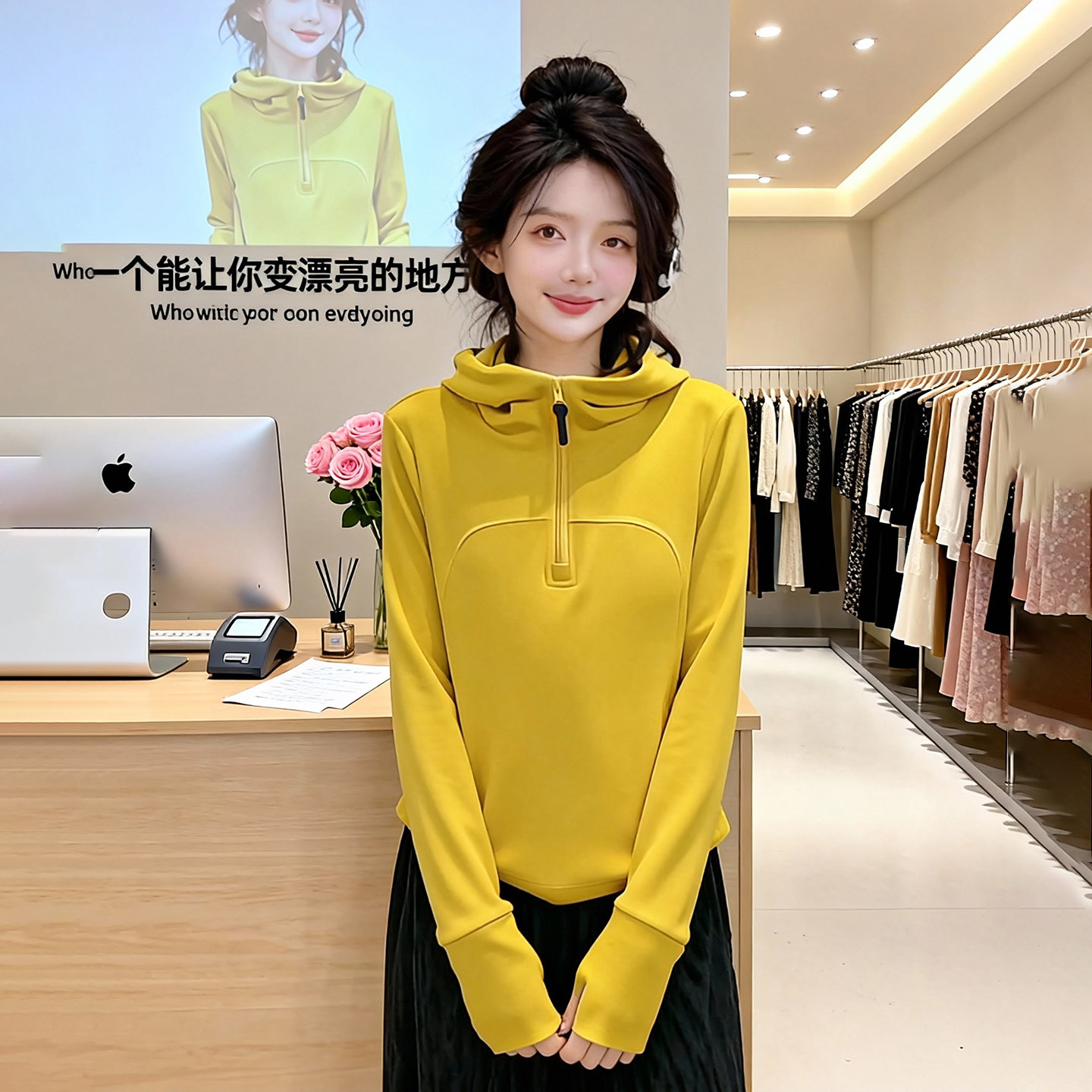 红色加厚德绒连帽打底衫女秋冬卫衣外套2026新款修身内搭长袖上衣,淘宝优惠券,粉丝福利购,淘宝优惠卷