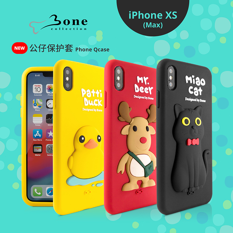 Bone适用于苹果iPhone Xs Max手机壳xsmax套iPhoneXR液态硅胶iphonexmax全包防摔xmax卡通XR女网红软壳X挂绳 - 图0