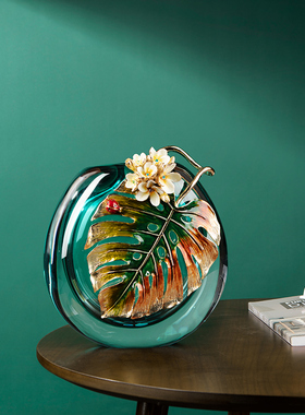 珐琅彩花瓶玻璃工艺品摆件客厅