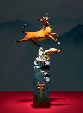 牛铜摆件招财公司开业送礼乔迁礼