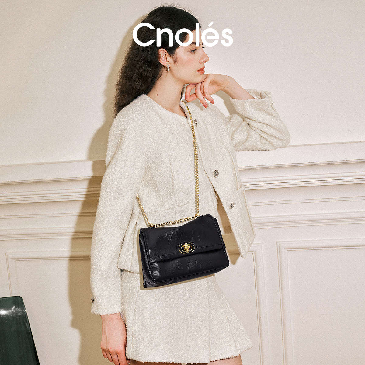 Cnoles蔻一漫步象印链条腋下包包女通勤女士单肩包斜挎女包大容量